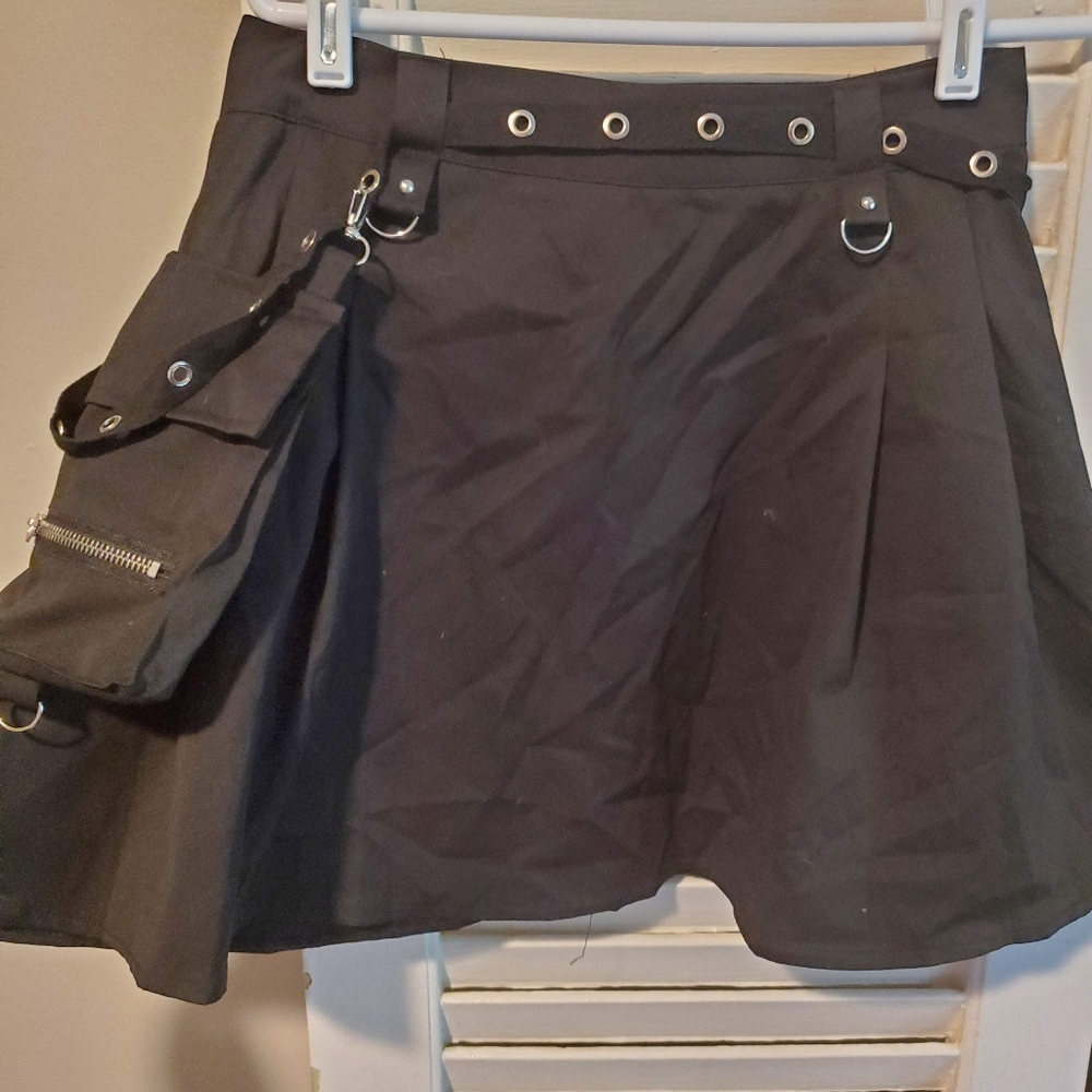 Black punk miniskirt